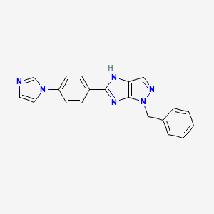 1-benzyl-5-[4-(1H-imidazol-1-yl)phenyl]-1,4-dihydroimidazo[4,5-c]pyrazole