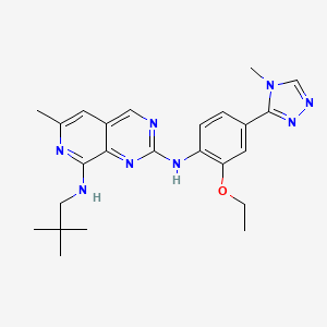 molecular formula C24H30N8O B606318 N2-(2-乙氧基-4-(4-甲基-4H-1,2,4-三唑-3-基)苯基)-6-甲基-N8-新戊基吡啶并[3,4-d]嘧啶-2,8-二胺 CAS No. 1578245-44-9