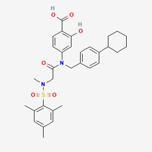 B606319 4-(N-(4-Cyclohexylbenzyl)-2-(N,2,4,6 tetramethylphenylsulfonamido)acetamido)-2-hydroxybenzoic acid CAS No. 1334492-85-1