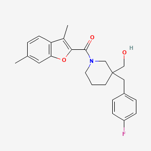 molecular formula C24H26FNO3 B6063215 [1-[(3,6-dimethyl-1-benzofuran-2-yl)carbonyl]-3-(4-fluorobenzyl)-3-piperidinyl]methanol 