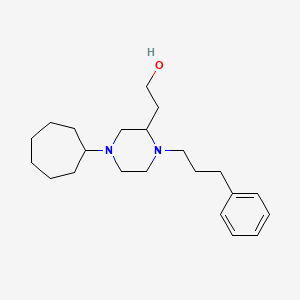 molecular formula C22H36N2O B6063240 2-[4-cycloheptyl-1-(3-phenylpropyl)-2-piperazinyl]ethanol 