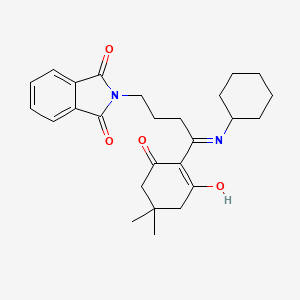molecular formula C26H32N2O4 B6063243 2-[4-(cyclohexylamino)-4-(4,4-dimethyl-2,6-dioxocyclohexylidene)butyl]-1H-isoindole-1,3(2H)-dione 