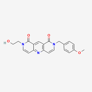 molecular formula C21H19N3O4 B6063272 2-(2-hydroxyethyl)-8-(4-methoxybenzyl)pyrido[4,3-b]-1,6-naphthyridine-1,9(2H,8H)-dione 