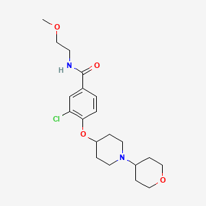 molecular formula C20H29ClN2O4 B6063279 3-chloro-N-(2-methoxyethyl)-4-{[1-(tetrahydro-2H-pyran-4-yl)-4-piperidinyl]oxy}benzamide 