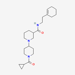 molecular formula C23H37N3O2 B6063282 N-[2-(1-cyclohexen-1-yl)ethyl]-1'-(cyclopropylcarbonyl)-1,4'-bipiperidine-3-carboxamide 