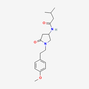 molecular formula C18H26N2O3 B6063304 N-{1-[2-(4-methoxyphenyl)ethyl]-5-oxo-3-pyrrolidinyl}-3-methylbutanamide 