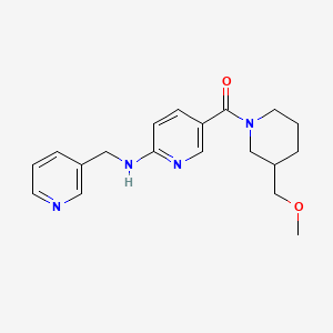 molecular formula C19H24N4O2 B6063339 5-{[3-(methoxymethyl)-1-piperidinyl]carbonyl}-N-(3-pyridinylmethyl)-2-pyridinamine 