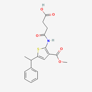 molecular formula C18H19NO5S B6063392 4-{[3-(methoxycarbonyl)-5-(1-phenylethyl)-2-thienyl]amino}-4-oxobutanoic acid 