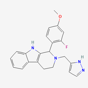 molecular formula C22H21FN4O B6063396 1-(2-fluoro-4-methoxyphenyl)-2-(1H-pyrazol-3-ylmethyl)-2,3,4,9-tetrahydro-1H-beta-carboline 
