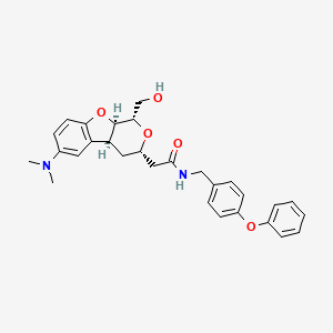 molecular formula C29H32N2O5 B606340 2-[(1S,3S,4aS,9aR)-6-(dimethylamino)-1-(hydroxymethyl)-3,4,4a,9a-tetrahydro-1H-pyrano[3,4-b]benzofuran-3-yl]-N-[(4-phenoxyphenyl)methyl]acetamide CAS No. 1565827-99-7