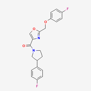 molecular formula C21H18F2N2O3 B6063402 2-[(4-fluorophenoxy)methyl]-4-{[3-(4-fluorophenyl)-1-pyrrolidinyl]carbonyl}-1,3-oxazole 