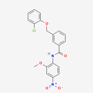 molecular formula C21H17ClN2O5 B6063412 3-[(2-chlorophenoxy)methyl]-N-(2-methoxy-4-nitrophenyl)benzamide 