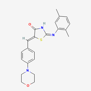 molecular formula C22H23N3O2S B6063425 2-[(2,5-dimethylphenyl)imino]-5-[4-(4-morpholinyl)benzylidene]-1,3-thiazolidin-4-one 