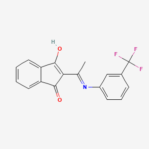 molecular formula C18H12F3NO2 B6063433 2-(1-{[3-(trifluoromethyl)phenyl]amino}ethylidene)-1H-indene-1,3(2H)-dione 