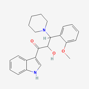2-hydroxy-1-(1H-indol-3-yl)-3-(2-methoxyphenyl)-3-(1-piperidinyl)-1-propanone