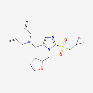 molecular formula C19H29N3O3S B6063456 N-allyl-N-{[2-[(cyclopropylmethyl)sulfonyl]-1-(tetrahydro-2-furanylmethyl)-1H-imidazol-5-yl]methyl}-2-propen-1-amine 