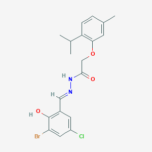 molecular formula C19H20BrClN2O3 B6063457 N'-(3-bromo-5-chloro-2-hydroxybenzylidene)-2-(2-isopropyl-5-methylphenoxy)acetohydrazide 