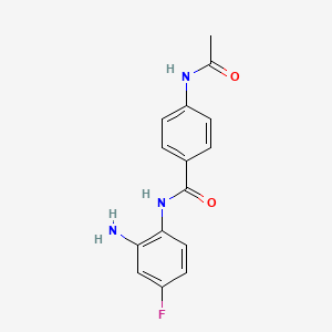 molecular formula C15H14FN3O2 B606347 4-acetamido-N-(2-amino-4-fluorophenyl)benzamide CAS No. 1550053-02-5