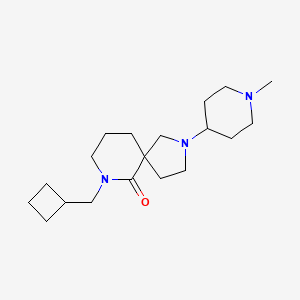 molecular formula C19H33N3O B6063483 7-(cyclobutylmethyl)-2-(1-methyl-4-piperidinyl)-2,7-diazaspiro[4.5]decan-6-one 