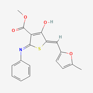 molecular formula C18H15NO4S B6063488 methyl 2-anilino-5-[(5-methyl-2-furyl)methylene]-4-oxo-4,5-dihydro-3-thiophenecarboxylate 