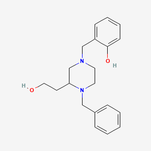 molecular formula C20H26N2O2 B6063503 2-{[4-benzyl-3-(2-hydroxyethyl)-1-piperazinyl]methyl}phenol 