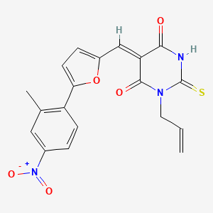 molecular formula C19H15N3O5S B6063508 1-allyl-5-{[5-(2-methyl-4-nitrophenyl)-2-furyl]methylene}-2-thioxodihydro-4,6(1H,5H)-pyrimidinedione 
