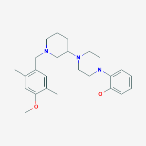 molecular formula C26H37N3O2 B6063538 1-[1-(4-methoxy-2,5-dimethylbenzyl)-3-piperidinyl]-4-(2-methoxyphenyl)piperazine 