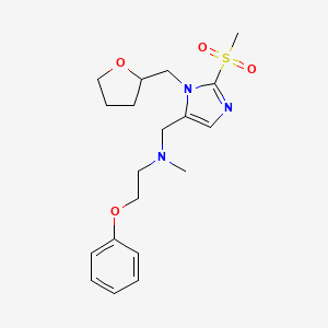 molecular formula C19H27N3O4S B6063550 N-methyl-N-{[2-(methylsulfonyl)-1-(tetrahydro-2-furanylmethyl)-1H-imidazol-5-yl]methyl}-2-phenoxyethanamine 