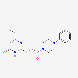 molecular formula C19H24N4O2S B6063564 2-{[2-oxo-2-(4-phenyl-1-piperazinyl)ethyl]thio}-6-propyl-4(3H)-pyrimidinone 