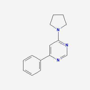 molecular formula C14H15N3 B6063569 4-phenyl-6-pyrrolidin-1-ylpyrimidine 