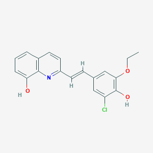 molecular formula C19H16ClNO3 B6063579 2-[2-(3-chloro-5-ethoxy-4-hydroxyphenyl)vinyl]-8-quinolinol 