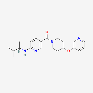 molecular formula C21H28N4O2 B6063604 N-(1,2-dimethylpropyl)-5-{[4-(3-pyridinyloxy)-1-piperidinyl]carbonyl}-2-pyridinamine 