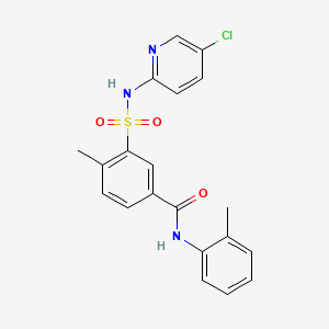 3-{[(5-chloro-2-pyridinyl)amino]sulfonyl}-4-methyl-N-(2-methylphenyl)benzamide