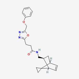 3-[5-(phenoxymethyl)-1,3,4-oxadiazol-2-yl]-N-[(1R*,2S*,4S*)-spiro[bicyclo[2.2.1]heptane-7,1'-cyclopropane]-5-en-2-ylmethyl]propanamide