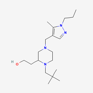 2-{1-(2,2-dimethylpropyl)-4-[(5-methyl-1-propyl-1H-pyrazol-4-yl)methyl]-2-piperazinyl}ethanol