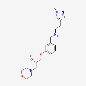 1-[3-[[2-(1-methylpyrazol-4-yl)ethylamino]methyl]phenoxy]-3-morpholin-4-ylpropan-2-ol