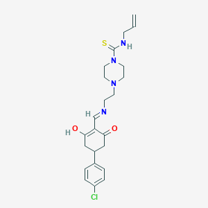 4-[2-({[4-(4-chlorophenyl)-2,6-dioxocyclohexylidene]methyl}amino)ethyl]-N-(prop-2-en-1-yl)piperazine-1-carbothioamide