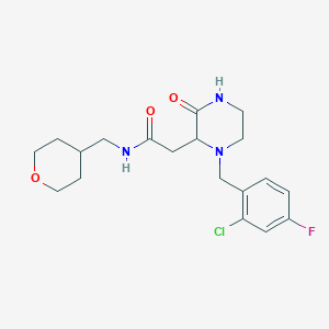 2-[1-(2-chloro-4-fluorobenzyl)-3-oxo-2-piperazinyl]-N-(tetrahydro-2H-pyran-4-ylmethyl)acetamide