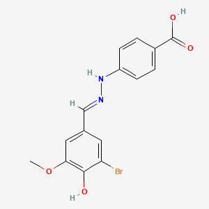 4-[2-(3-bromo-4-hydroxy-5-methoxybenzylidene)hydrazino]benzoic acid