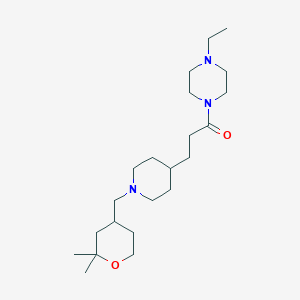 3-[1-[(2,2-Dimethyloxan-4-yl)methyl]piperidin-4-yl]-1-(4-ethylpiperazin-1-yl)propan-1-one