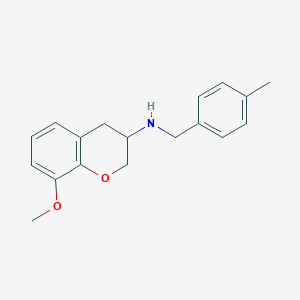 molecular formula C18H21NO2 B6063991 (8-methoxy-3,4-dihydro-2H-chromen-3-yl)(4-methylbenzyl)amine 