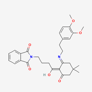 2-(4-{2-[(3,4-DIMETHOXYPHENETHYL)AMINO]-4,4-DIMETHYL-6-OXO-1-CYCLOHEXENYL}-4-OXOBUTYL)-1H-ISOINDOLE-1,3(2H)-DIONE