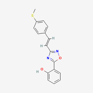 molecular formula C17H14N2O2S B6064059 2-{3-[(1E)-2-[4-(METHYLSULFANYL)PHENYL]ETHENYL]-1,2,4-OXADIAZOL-5-YL}PHENOL 