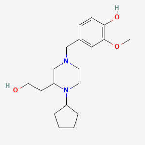 4-{[4-cyclopentyl-3-(2-hydroxyethyl)-1-piperazinyl]methyl}-2-methoxyphenol