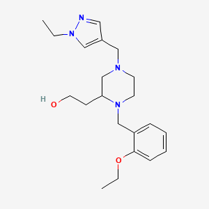 2-{1-(2-ethoxybenzyl)-4-[(1-ethyl-1H-pyrazol-4-yl)methyl]-2-piperazinyl}ethanol