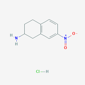 molecular formula C10H13ClN2O2 B060641 7-Nitro-1,2,3,4-tetrahydronaphthalen-2-amine hydrochloride CAS No. 175871-06-4
