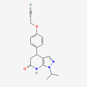 molecular formula C18H19N3O2 B6064110 1-isopropyl-4-[4-(2-propyn-1-yloxy)phenyl]-1,4,5,7-tetrahydro-6H-pyrazolo[3,4-b]pyridin-6-one 