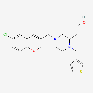 2-[4-[(6-chloro-2H-chromen-3-yl)methyl]-1-(3-thienylmethyl)-2-piperazinyl]ethanol