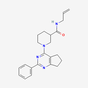 molecular formula C22H26N4O B6064128 N-allyl-1-(2-phenyl-6,7-dihydro-5H-cyclopenta[d]pyrimidin-4-yl)-3-piperidinecarboxamide 