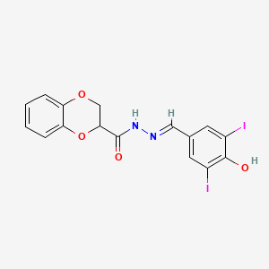 molecular formula C16H12I2N2O4 B6064141 N'-[(E)-(4-hydroxy-3,5-diiodophenyl)methylidene]-2,3-dihydro-1,4-benzodioxine-2-carbohydrazide 